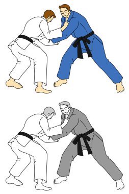 Judo oyuncularının resim seti