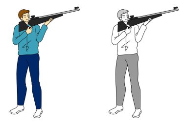 Atış oyunlarında yarışan sporcuların resimleri