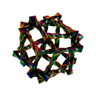 Fütüristik 3D Yapılandırılmış Geometrik Şekillerle Soyut Parlak Metalik Folyo Arkaplanı