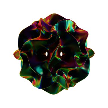 Fütüristik 3D Yapılandırılmış Geometrik Şekillerle Soyut Parlak Metalik Folyo Arkaplanı