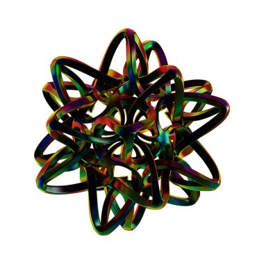 Fütüristik 3D Yapılandırılmış Geometrik Şekillerle Soyut Parlak Metalik Folyo Arkaplanı