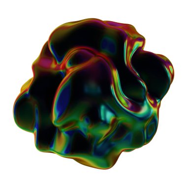 Fütüristik 3D Yapılandırılmış Geometrik Şekillerle Soyut Parlak Metalik Folyo Arkaplanı