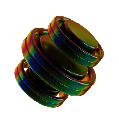 Fütüristik 3D Yapılandırılmış Geometrik Şekillerle Soyut Parlak Metalik Folyo Arkaplanı