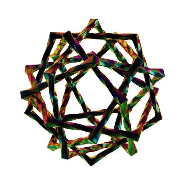 Fütüristik Yapılandırılmış Geometrik Şekillerle Soyut Parlak Metalik Folyo Arkaplanı — Stok fotoğraf