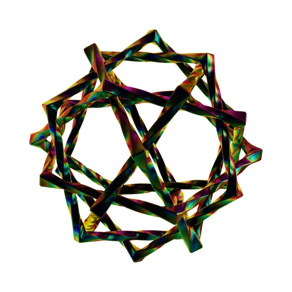 Fütüristik Yapılandırılmış Geometrik Şekillerle Soyut Parlak Metalik Folyo Arkaplanı — Stok fotoğraf
