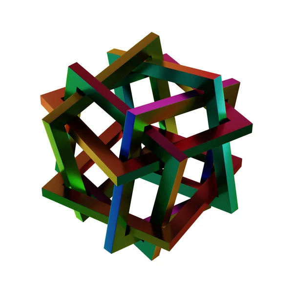 未来的な3Dレンダリングされた幾何学の形が付いている抽象的な発泡性の金属ホイルの背景 — ストック写真