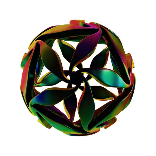 未来的な3Dレンダリングされた幾何学の形が付いている抽象的な発泡性の金属ホイルの背景 — ストック写真