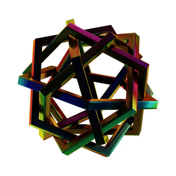 Fond Métallique Irisé Abstrait Avec Des Formes Géométriques Rendues Futuristes — Photo