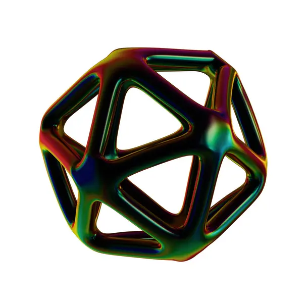 Аннотация Iridescent Metallic Foil Background Futuristic Rendered Geometric Shapes — стоковое фото