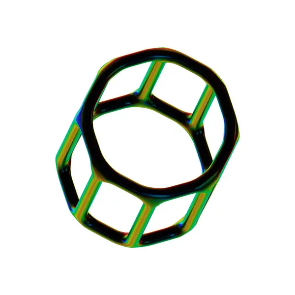 Αφηρημένο Ιριδίζον Μεταλλικό Φόντο Φουτουριστικό Τρισδιάστατο Μορφοποιημένο Γεωμετρικό Σχήμα — Φωτογραφία Αρχείου
