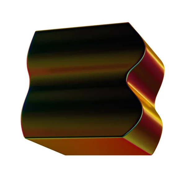 Plano Fundo Metálico Iridescente Abstrato Com Formas Geométricas Futuristas Renderizadas — Fotografia de Stock