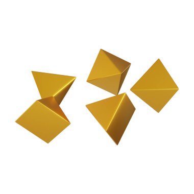 Fütürist 3D Yapılandırılmış Geometrik Şekillere sahip Soyut Altın Metalik Arkaplan