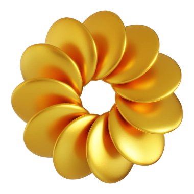 Fütürist 3D Yapılandırılmış Geometrik Şekillere sahip Soyut Altın Metalik Arkaplan