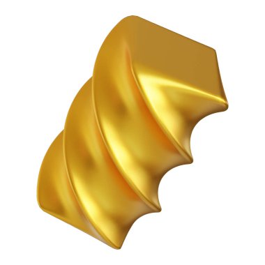 Fütürist 3D Yapılandırılmış Geometrik Şekillere sahip Soyut Altın Metalik Arkaplan