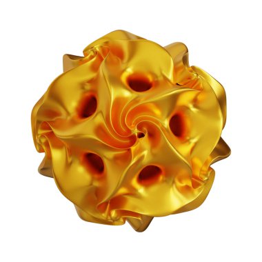 Fütürist 3D Yapılandırılmış Geometrik Şekillere sahip Soyut Altın Metalik Arkaplan