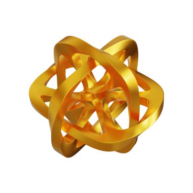 Fütürist 3D Yapılandırılmış Geometrik Şekillere sahip Soyut Altın Metalik Arkaplan