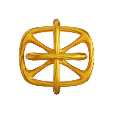 Fütürist 3D Yapılandırılmış Geometrik Şekillere sahip Soyut Altın Metalik Arkaplan