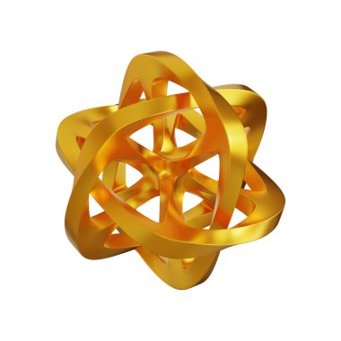 Fütürist 3D Yapılandırılmış Geometrik Şekillere sahip Soyut Altın Metalik Arkaplan