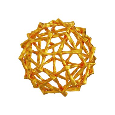 Fütürist 3D Yapılandırılmış Geometrik Şekillere sahip Soyut Altın Metalik Arkaplan