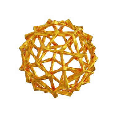 Fütürist 3D Yapılandırılmış Geometrik Şekillere sahip Soyut Altın Metalik Arkaplan