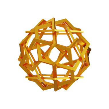 Fütürist 3D Yapılandırılmış Geometrik Şekillere sahip Soyut Altın Metalik Arkaplan