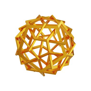 Fütürist 3D Yapılandırılmış Geometrik Şekillere sahip Soyut Altın Metalik Arkaplan