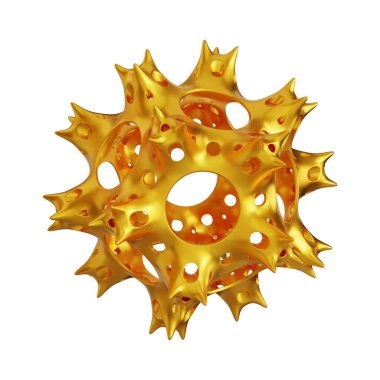 Fütürist 3D Yapılandırılmış Geometrik Şekillere sahip Soyut Altın Metalik Arkaplan