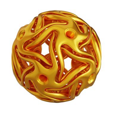 Fütürist 3D Yapılandırılmış Geometrik Şekillere sahip Soyut Altın Metalik Arkaplan