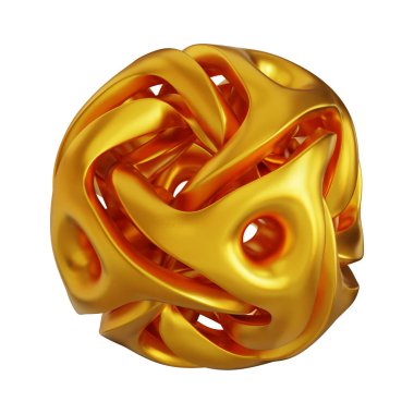 Fütürist 3D Yapılandırılmış Geometrik Şekillere sahip Soyut Altın Metalik Arkaplan
