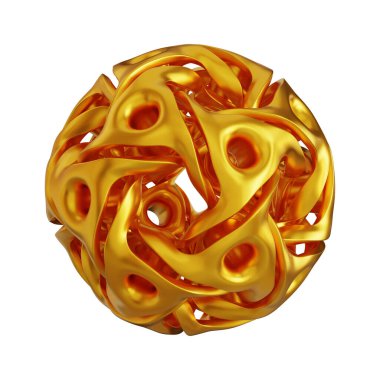 Fütürist 3D Yapılandırılmış Geometrik Şekillere sahip Soyut Altın Metalik Arkaplan