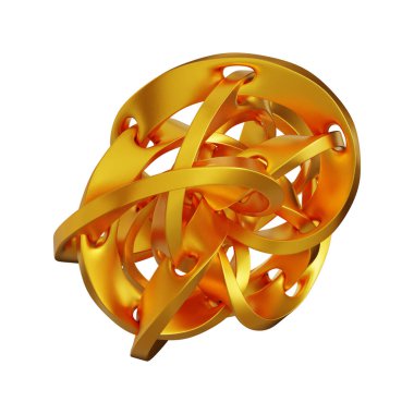 Fütürist 3D Yapılandırılmış Geometrik Şekillere sahip Soyut Altın Metalik Arkaplan