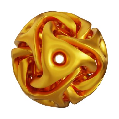 Fütürist 3D Yapılandırılmış Geometrik Şekillere sahip Soyut Altın Metalik Arkaplan