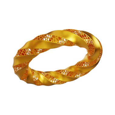 Fütürist 3D Yapılandırılmış Geometrik Şekillere sahip Soyut Altın Metalik Arkaplan