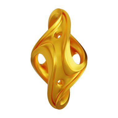 Fütürist 3D Yapılandırılmış Geometrik Şekillere sahip Soyut Altın Metalik Arkaplan