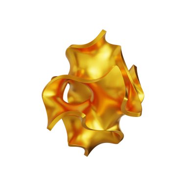 Fütürist 3D Yapılandırılmış Geometrik Şekillere sahip Soyut Altın Metalik Arkaplan