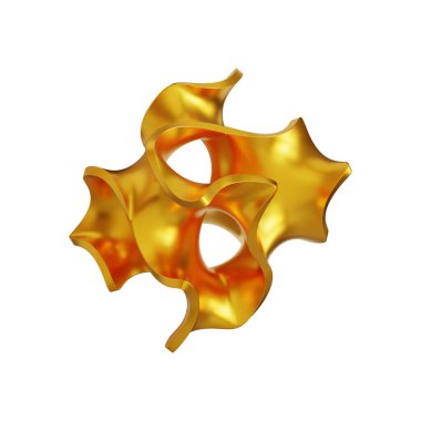 Fütürist 3D Yapılandırılmış Geometrik Şekillere sahip Soyut Altın Metalik Arkaplan