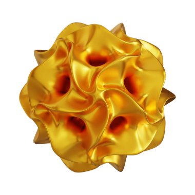 Fütürist 3D Yapılandırılmış Geometrik Şekillere sahip Soyut Altın Metalik Arkaplan