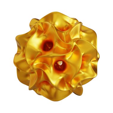 Fütürist 3D Yapılandırılmış Geometrik Şekillere sahip Soyut Altın Metalik Arkaplan