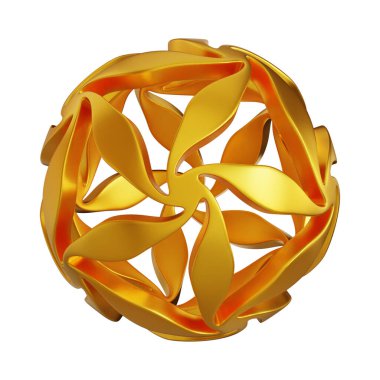 Fütürist 3D Yapılandırılmış Geometrik Şekillere sahip Soyut Altın Metalik Arkaplan