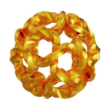 Fütürist 3D Yapılandırılmış Geometrik Şekillere sahip Soyut Altın Metalik Arkaplan