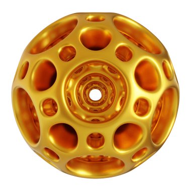 Fütürist 3D Yapılandırılmış Geometrik Şekillere sahip Soyut Altın Metalik Arkaplan