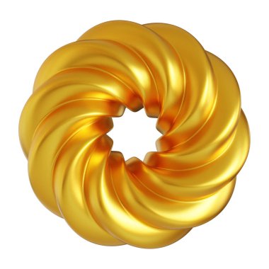 Fütürist 3D Yapılandırılmış Geometrik Şekillere sahip Soyut Altın Metalik Arkaplan