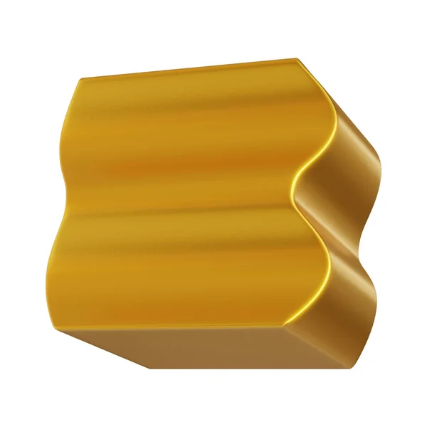 Abstract Golden Metallic Achtergrond Met Futuristische Rendered Geometrische Vormen — Stockfoto