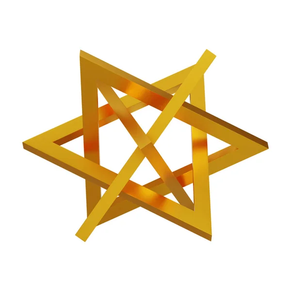 Abstract Golden Metallic Achtergrond Met Futuristische Rendered Geometrische Vormen — Stockfoto