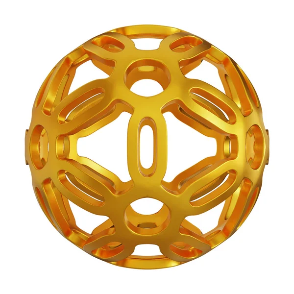 Fondo Metálico Dorado Abstracto Con Formas Geométricas Futuristas — Foto de Stock