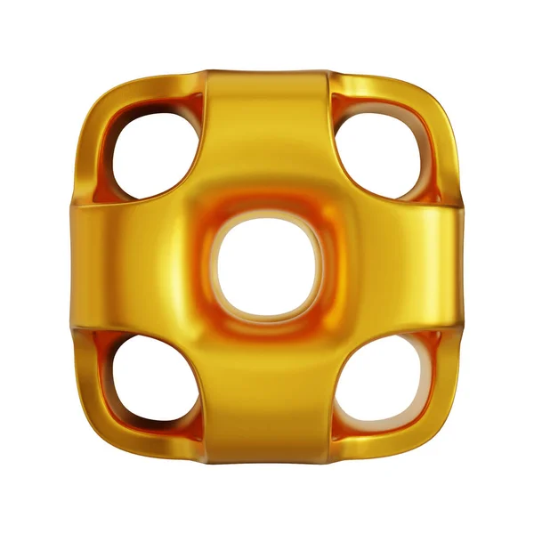 Fütürist Yapılandırılmış Geometrik Şekillere Sahip Soyut Altın Metalik Arkaplan — Stok fotoğraf
