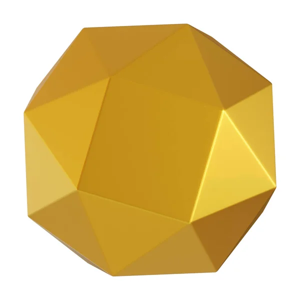 Streszczenie Złoty Metaliczny Tło Futurystyczny Renderowane Kształty Geometryczne — Zdjęcie stockowe