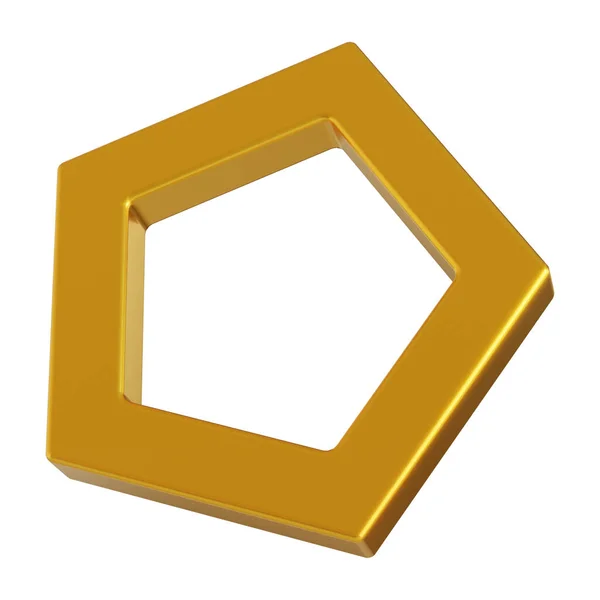 具有未来主义3D渲染几何形状的金金属背景 — 图库照片
