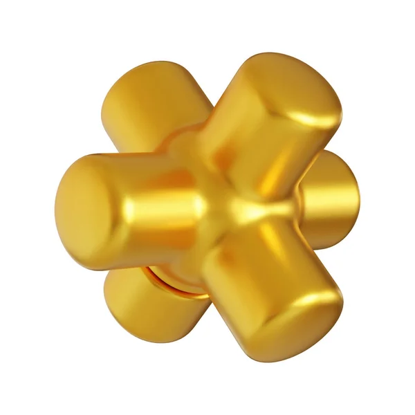 Fundo Metálico Dourado Abstrato Com Formas Geométricas Futuristas Renderizadas — Fotografia de Stock