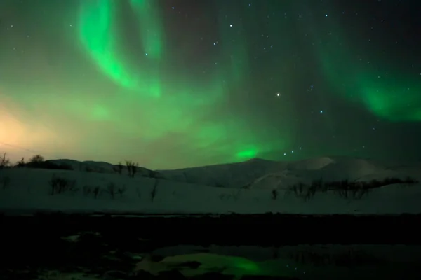 Zorza Polarna Jest Zorza Polarna Tromso Norway — Zdjęcie stockowe